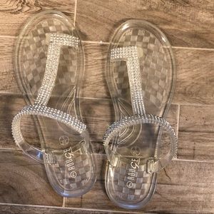 Rhinestone jelly sandals